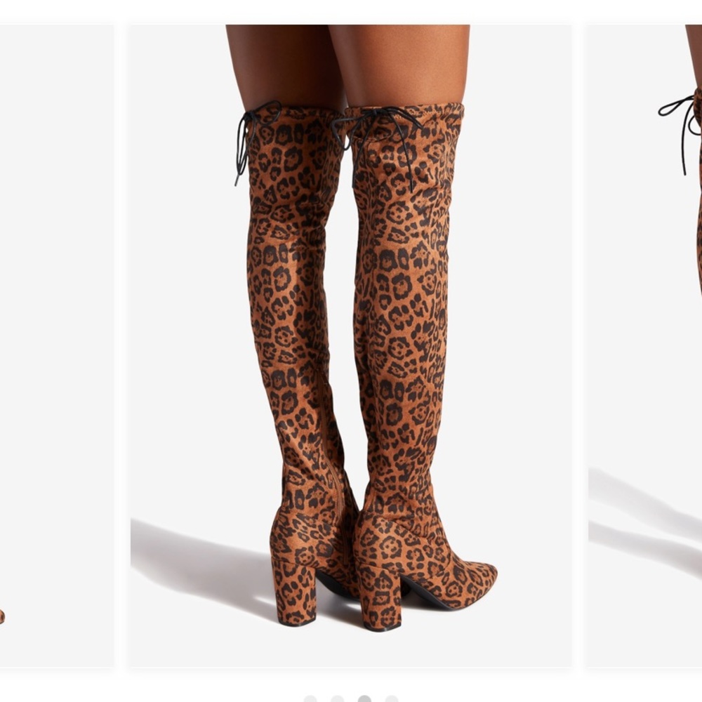 Over the knee leopard boots 12W